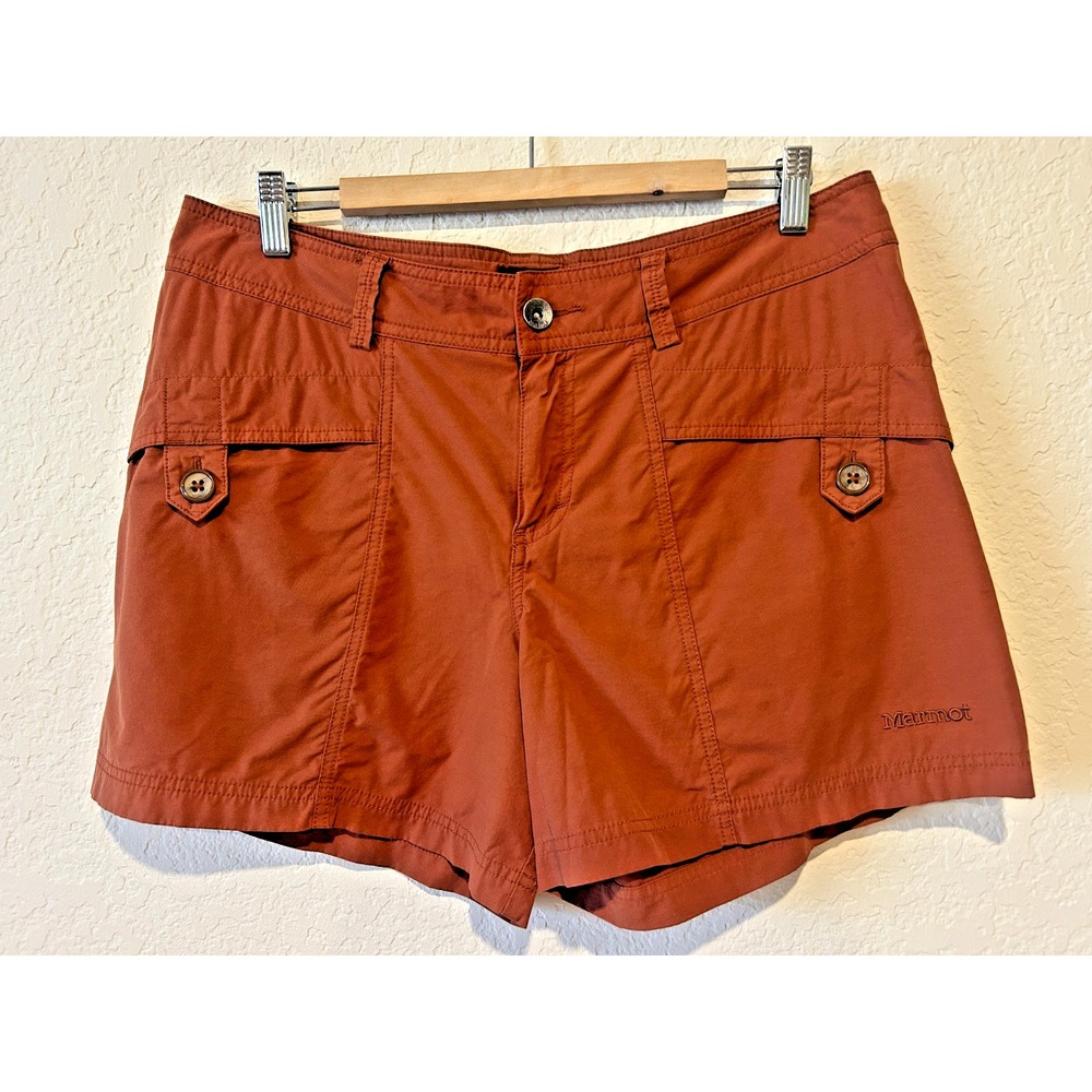 Marmot Hiking Shorts 5" Inseam Terracotta Red Gorpcore UPF 30 Cotton Blnd Sz 12